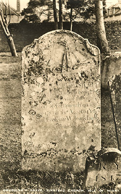 Gravestone of smuggler in Binstead churchyard